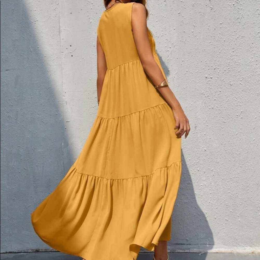 Boho V neck ruffle hem maxi dress - Picture 7 of 15